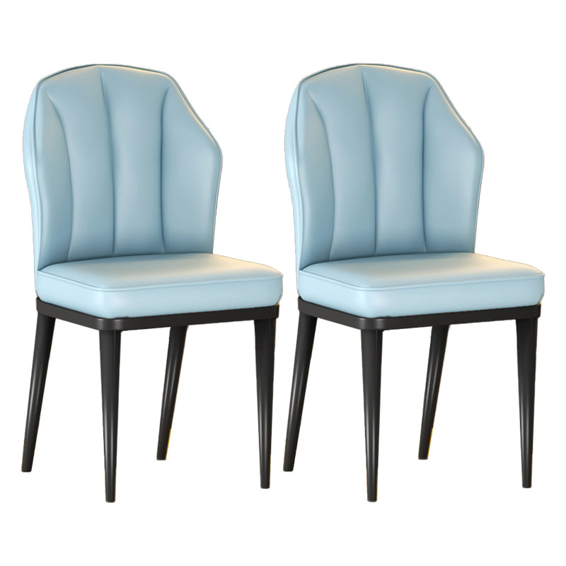 Nordic Chairs Dining Armless Chair for Kitchen with Metal Legs