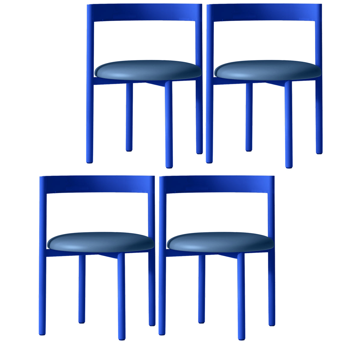 Contemporary Design Armless Open Back Chairs Faux Leather Side Chair