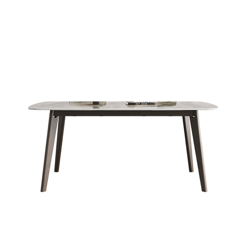 Retro Modern Rectangle Dining Site Table Stone Top 4-foot Oak Solid Wood Table