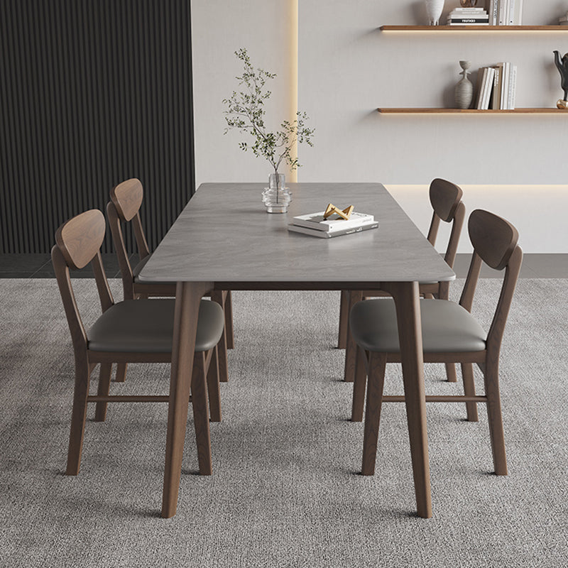 4 Brown Finnish Legs Dinner Table Mid-Century Modern Rectangle Dining Table