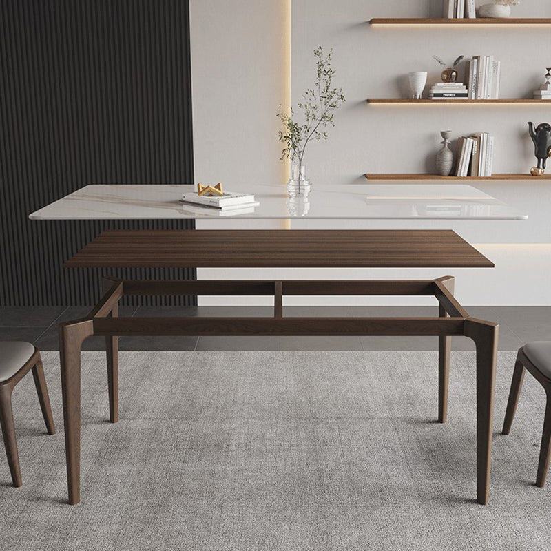 4 Brown Finnish Legs Dinner Table Mid-Century Modern Rectangle Dining Table