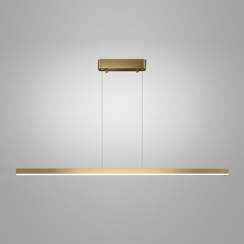 Gold Aluminum Island Lamps Linear Restaurant LED Pendant Lights with Acrylic Shade