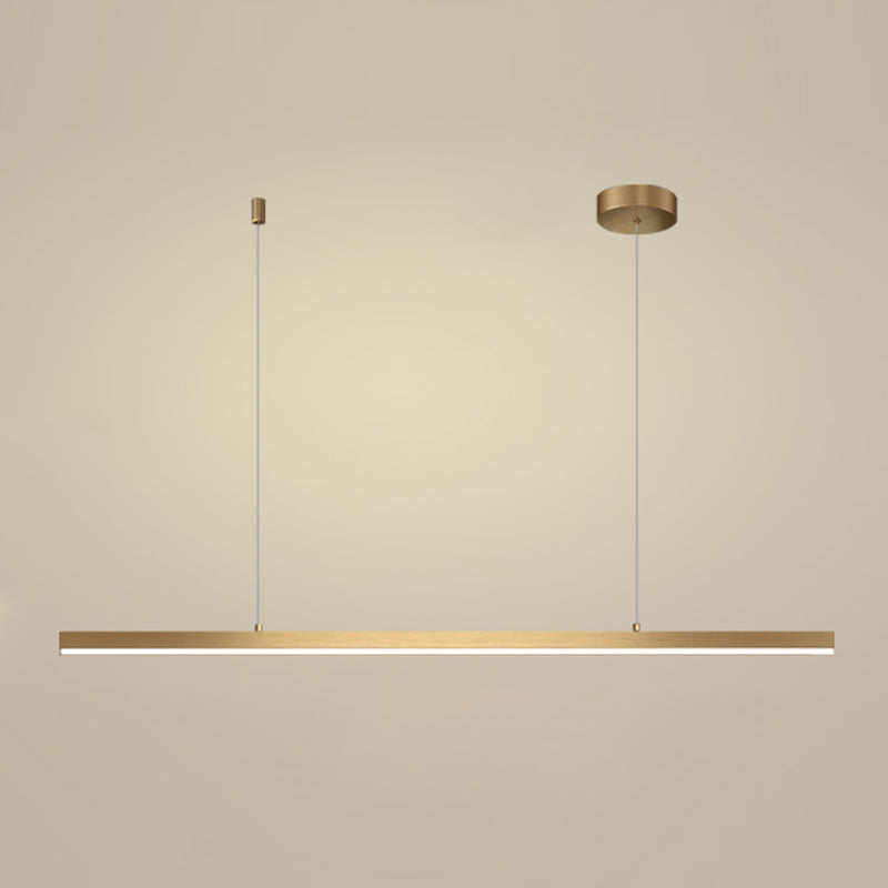 Gold Aluminum Island Lamps Linear Restaurant LED Pendant Lights with Acrylic Shade