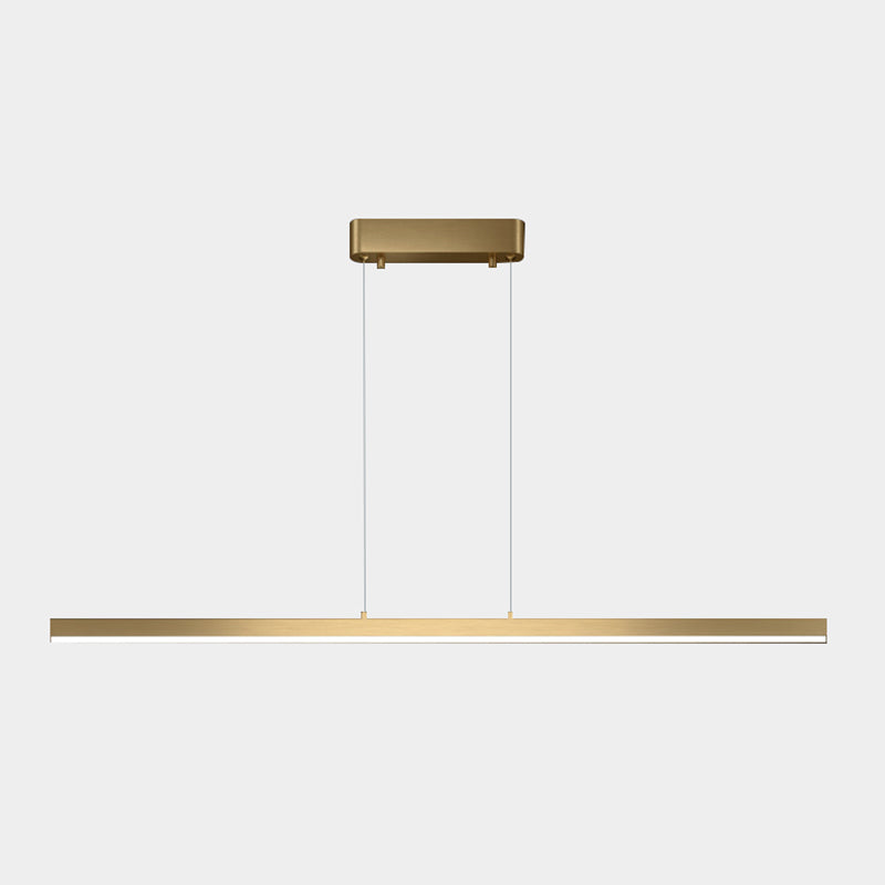 Gold Aluminum Island Lamps Linear Restaurant LED Pendant Lights with Acrylic Shade