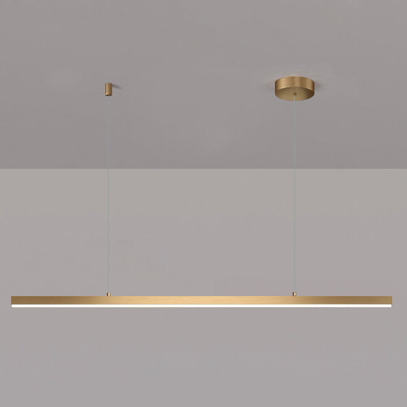 Gold Aluminum Island Lamps Linear Restaurant LED Pendant Lights with Acrylic Shade
