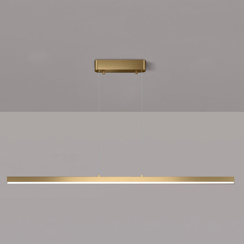 Gold Aluminum Island Lamps Linear Restaurant LED Pendant Lights with Acrylic Shade