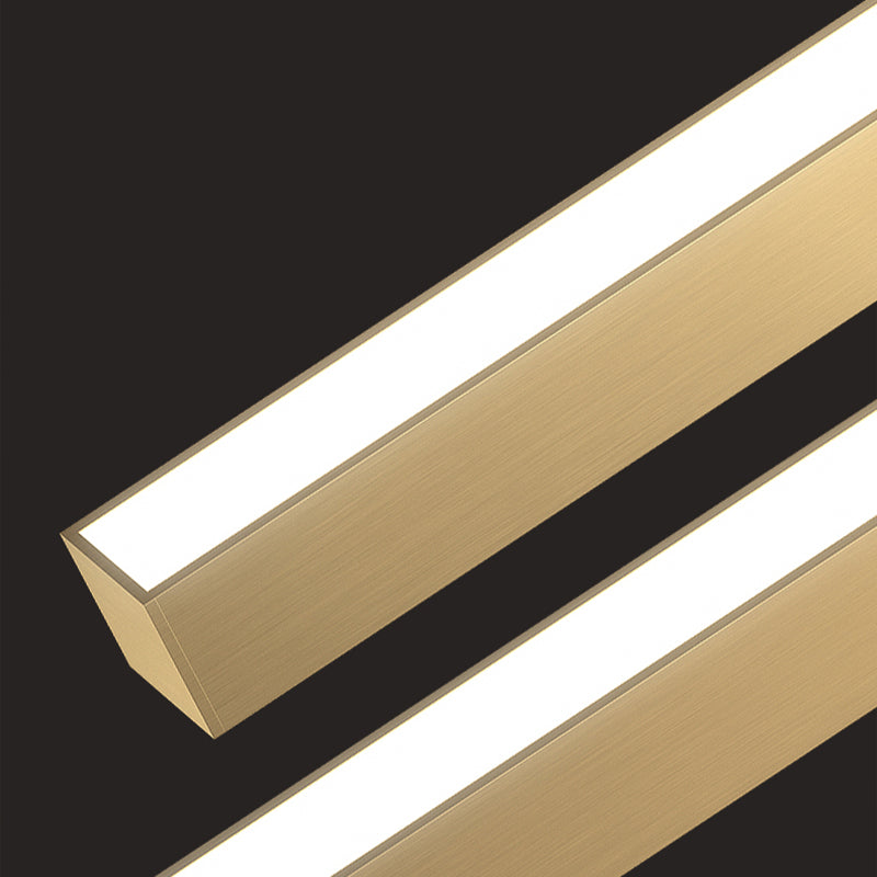 Gold Aluminum Island Lamps Linear Restaurant LED Pendant Lights with Acrylic Shade