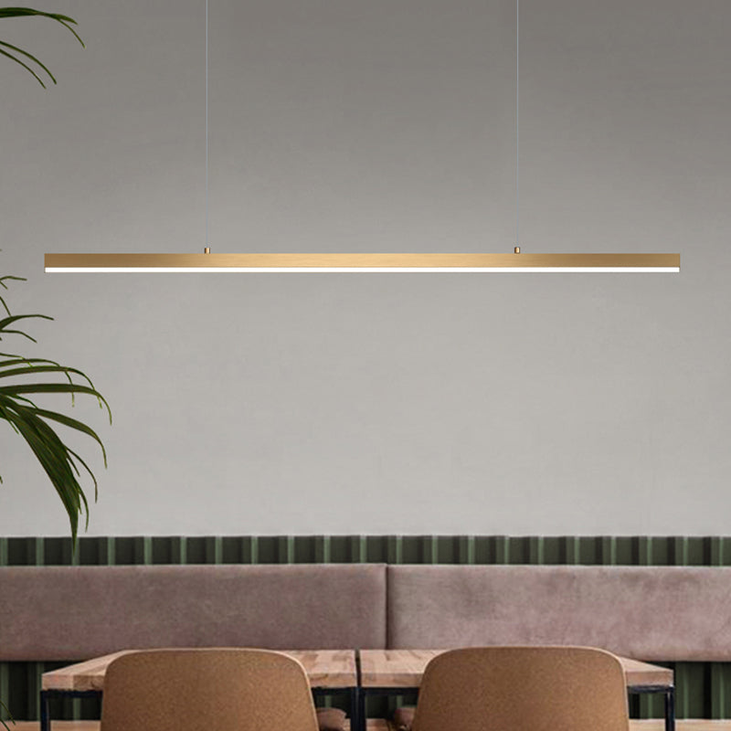 Gold Aluminum Island Lamps Linear Restaurant LED Pendant Lights with Acrylic Shade