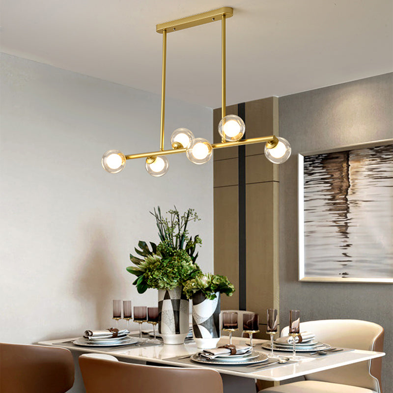 Contemporary Island Light Sphere Glass Island Chandelier Lights for Kitchen