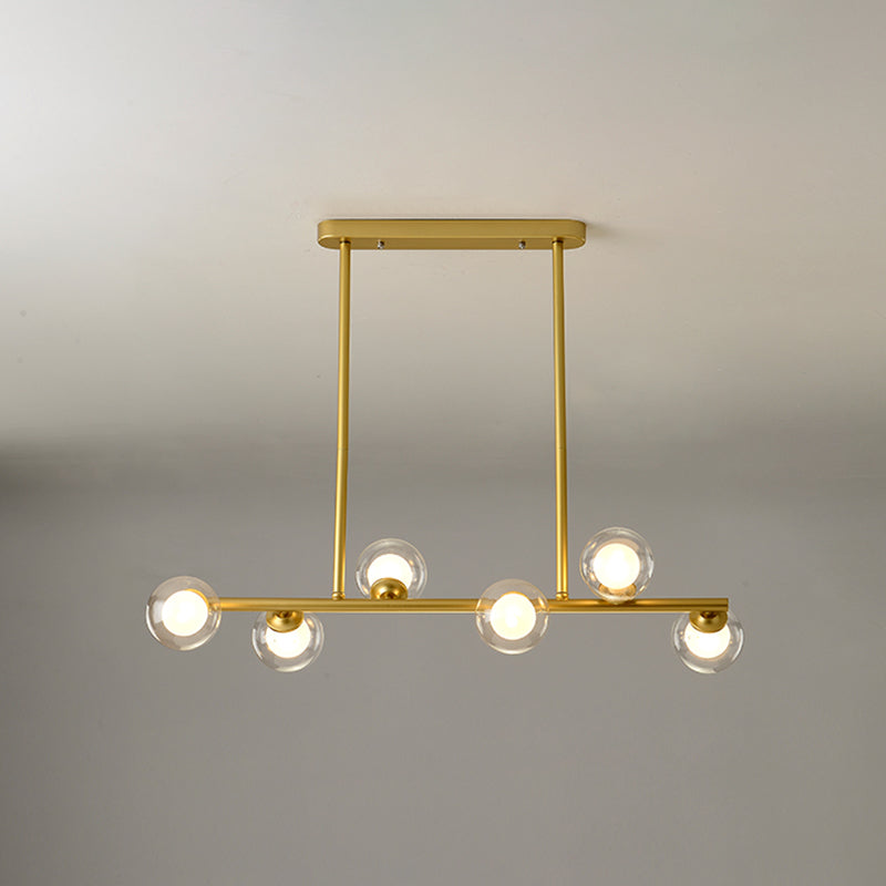 Contemporary Island Light Sphere Glass Island Chandelier Lights for Kitchen