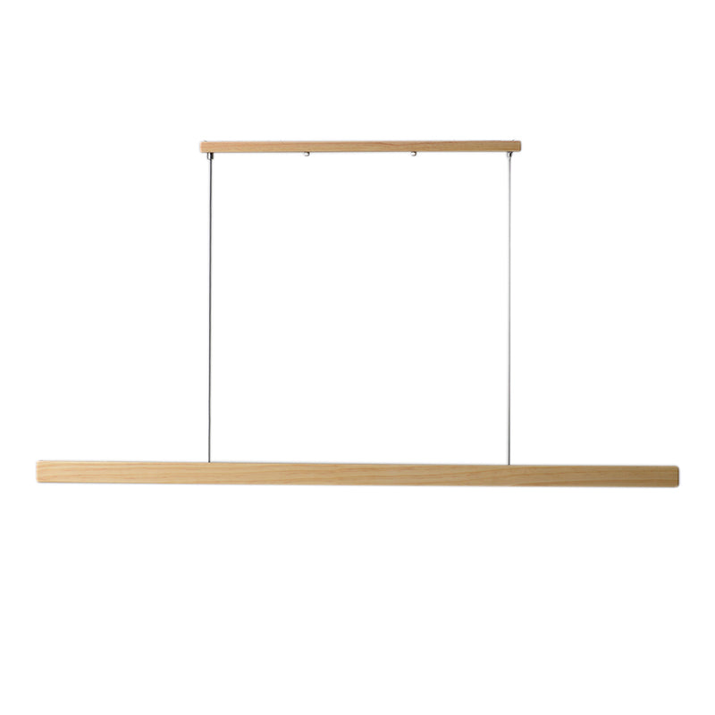 Modern Style Linear Hanging Pendant Light Wood 1-Light Ceiling Pendant Light