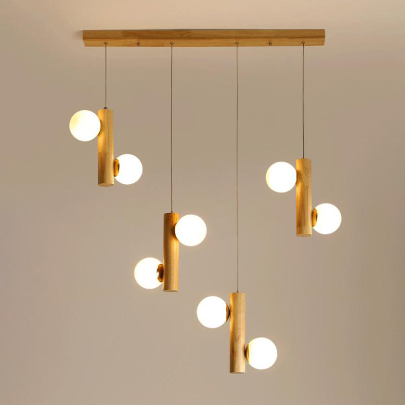 Modern Style Linear Hanging Island Lights White Glass Pendant Light Fixtures