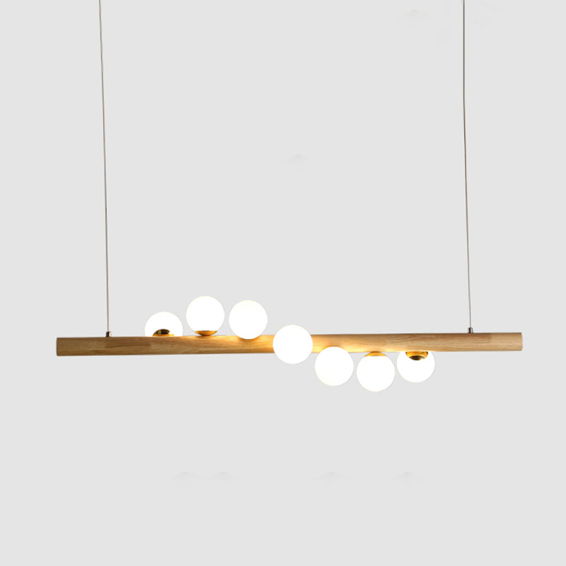 Modern Style Linear Hanging Island Lights White Glass Pendant Light Fixtures