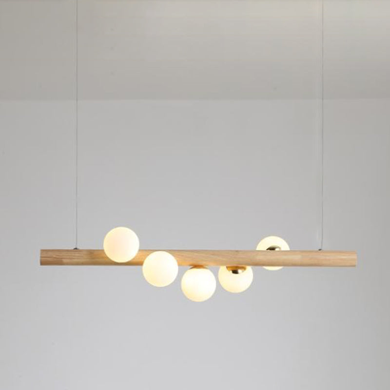 Modern Style Linear Hanging Island Lights White Glass Pendant Light Fixtures
