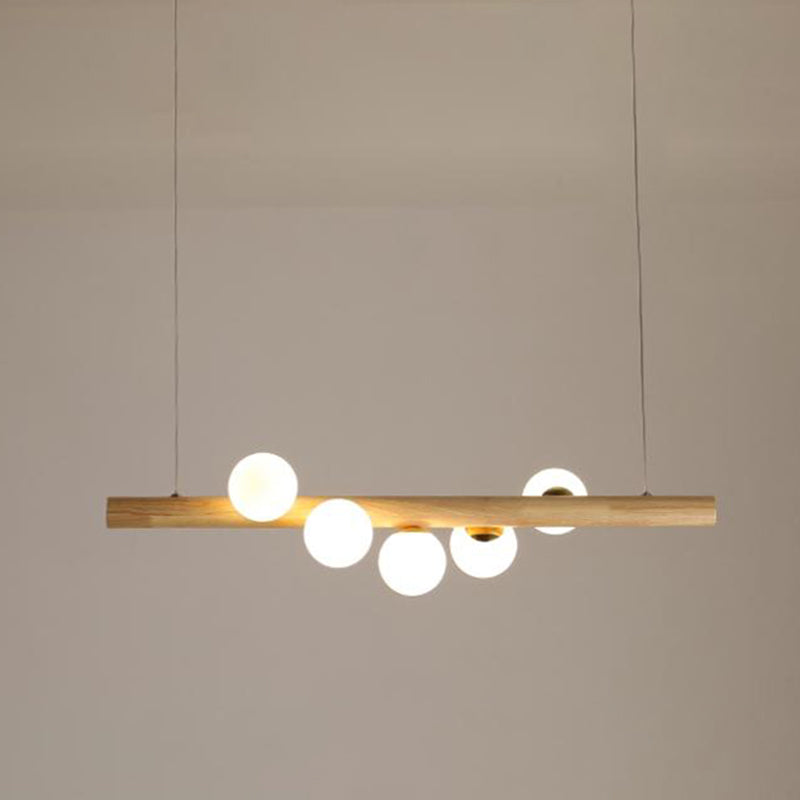 Modern Style Linear Hanging Island Lights White Glass Pendant Light Fixtures