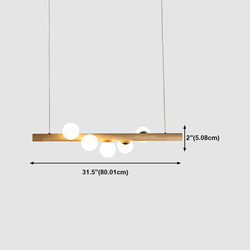 Modern Style Linear Hanging Island Lights White Glass Pendant Light Fixtures