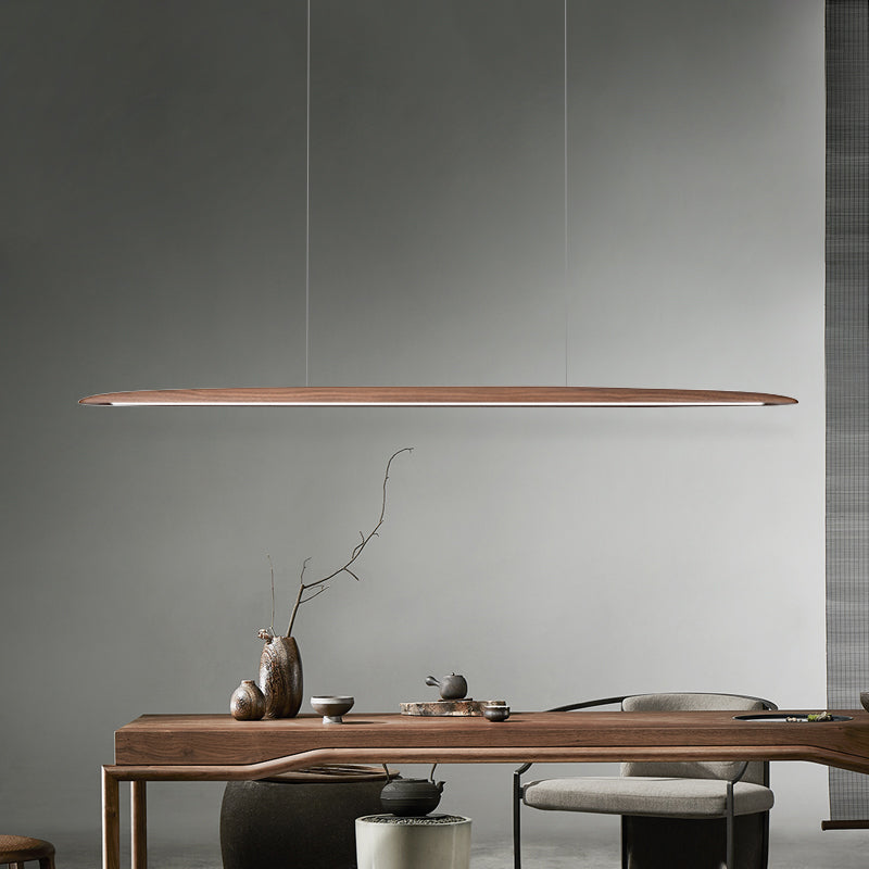Walnut Island Lighting Fixture Modern 1-Head Restaurant Suspension Lamp with Acrylic Shade