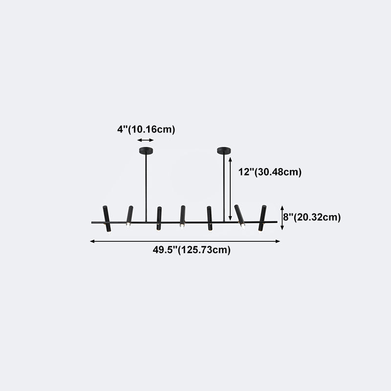 Metal Track Light Modern Multi-Head Linear Island Lighting Fixtures for Restaurant