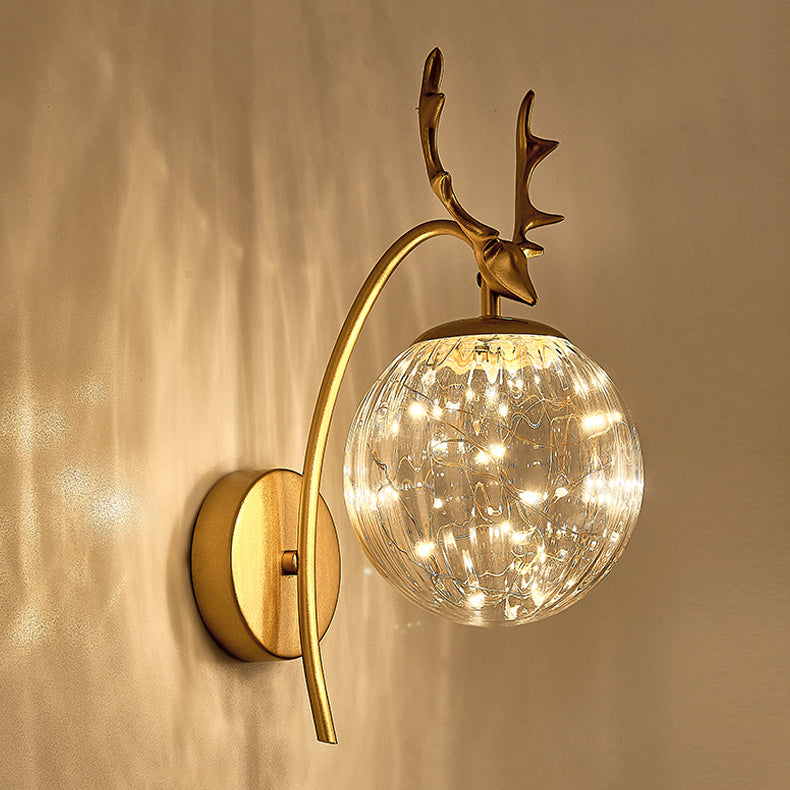 Modern Style Spherical Shape Wall Sconce Metal 1 Light Sconce Lighting for Bedroom