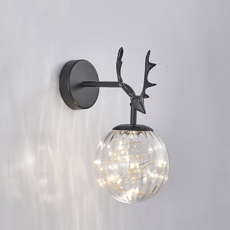 Modern Style Spherical Shape Wall Sconce Metal 1 Light Sconce Lighting for Bedroom