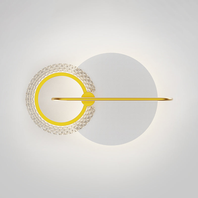 Metal Geometric Shape Wall Light Modern Style 2-Lights Wall Mounted Light Fixture in Gold