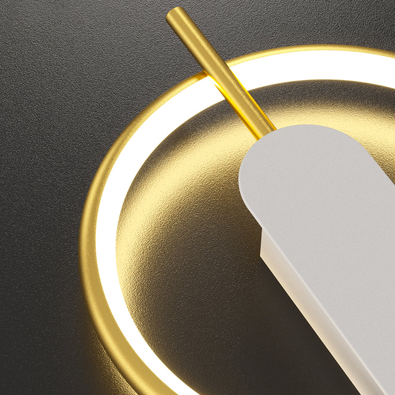 Metal Geometric Shape Wall Light Modern Style 2-Lights Wall Mounted Light Fixture in Gold