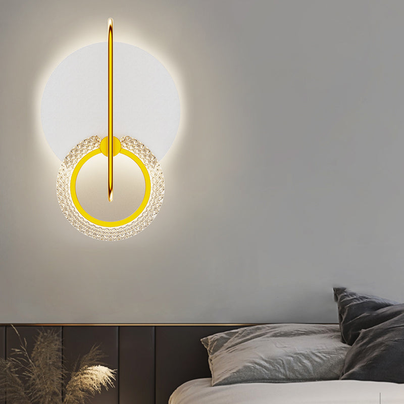 Metal Geometric Shape Wall Light Modern Style 2-Lights Wall Mounted Light Fixture in Gold