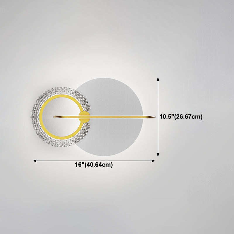 Metal Geometric Shape Wall Light Modern Style 2-Lights Wall Mounted Light Fixture in Gold