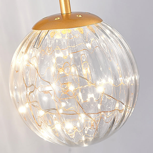 Modern Style Spherical Shape Wall Sconce Glass 1 Light Sconce Lighting for Bedside