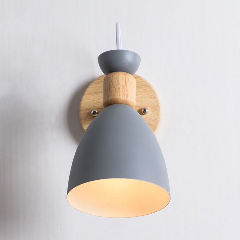 1-Light Wall Sconce Modern Macaron Style Metal Wall Lighting for Bedside