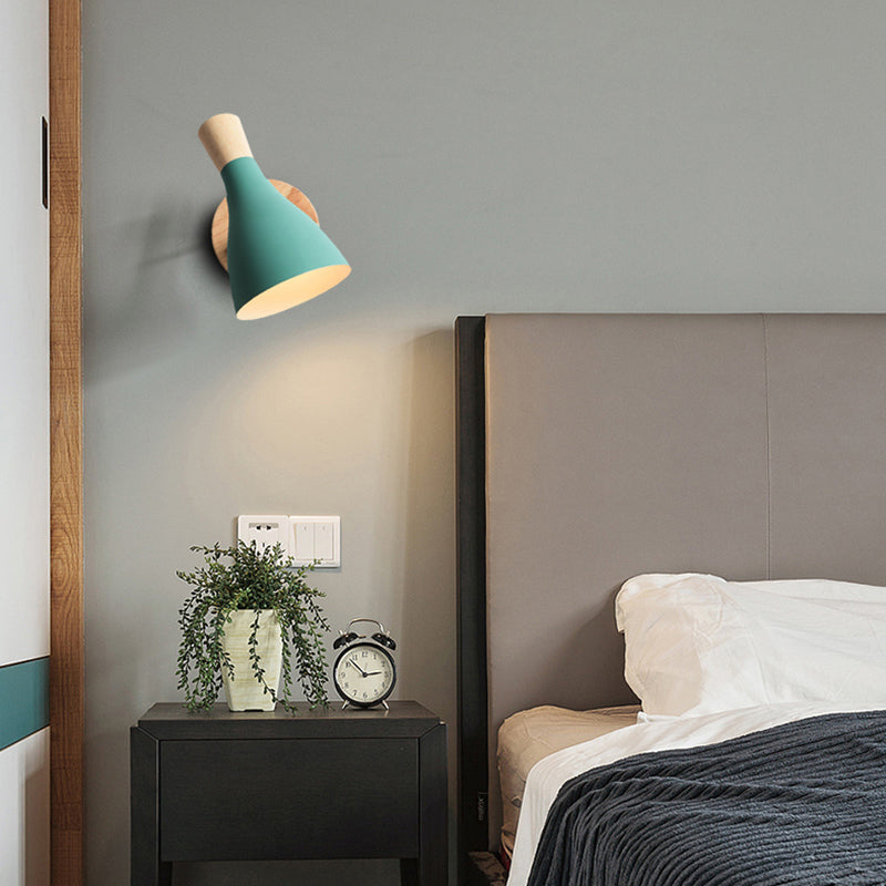 1-Light Wall Sconce Modern Macaron Style Metal Wall Lighting for Bedside