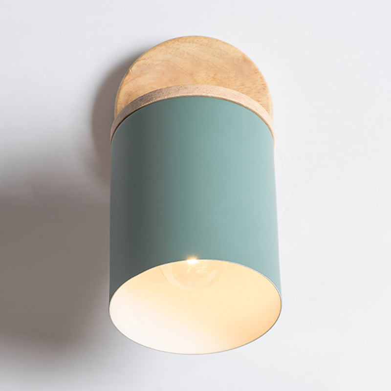 1-Light Wall Sconce Modern Macaron Style Metal Wall Lighting for Bedside