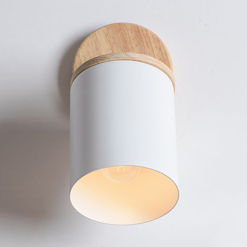 1-Light Wall Sconce Modern Macaron Style Metal Wall Lighting for Bedside