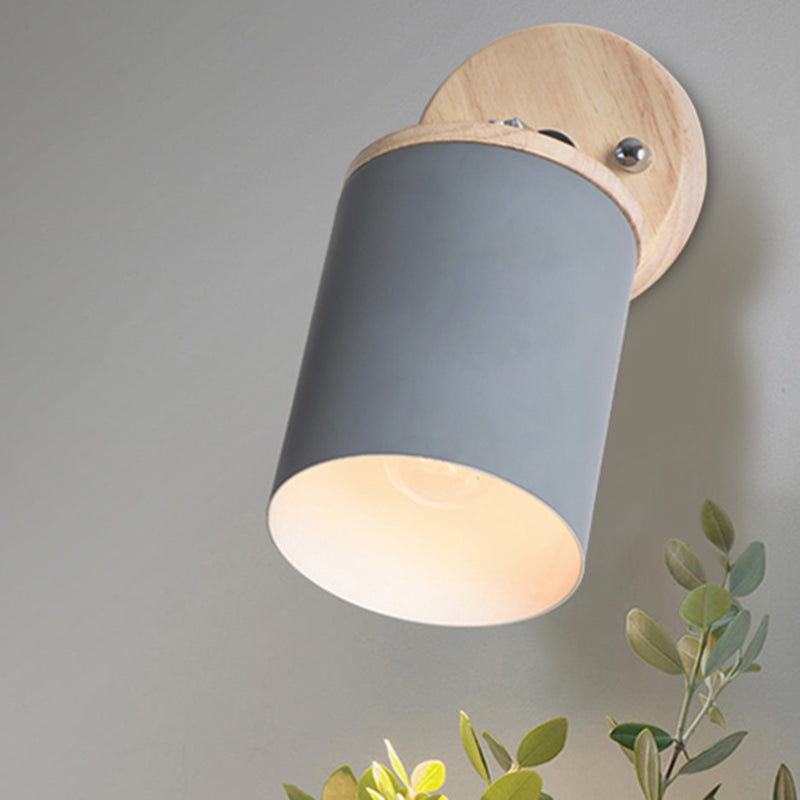 1-Light Wall Sconce Modern Macaron Style Metal Wall Lighting for Bedside