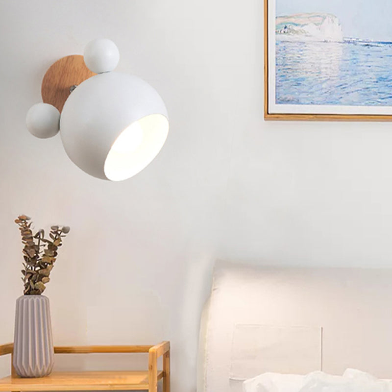 1-Light Wall Sconce Modern Macaron Style Metal Wall Lighting for Bedside