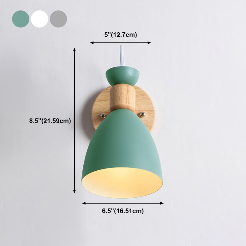 1-Light Wall Sconce Modern Macaron Style Metal Wall Lighting for Bedside