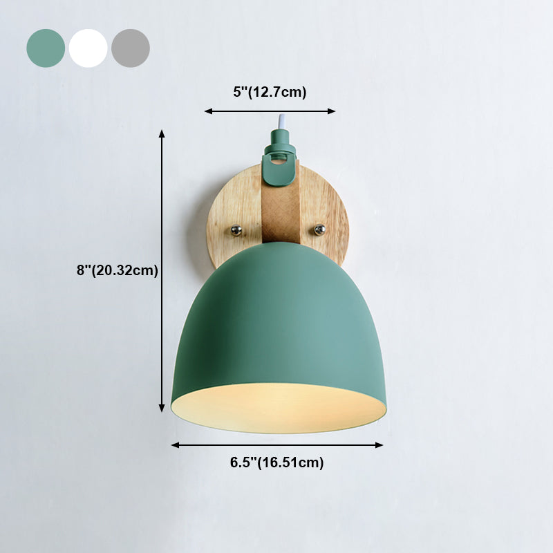 1-Light Wall Sconce Modern Macaron Style Metal Wall Lighting for Bedside