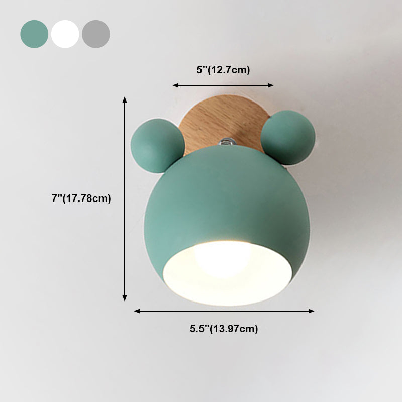 1-Light Wall Sconce Modern Macaron Style Metal Wall Lighting for Bedside