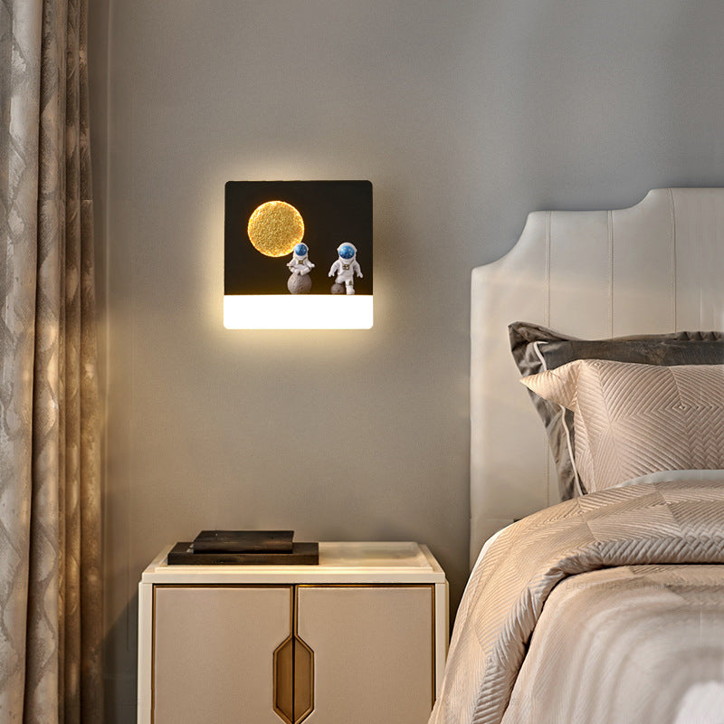 Modern Style Geometry Shape Wall Sconce Metal 1 Light Sconce Lighting for Bedroom