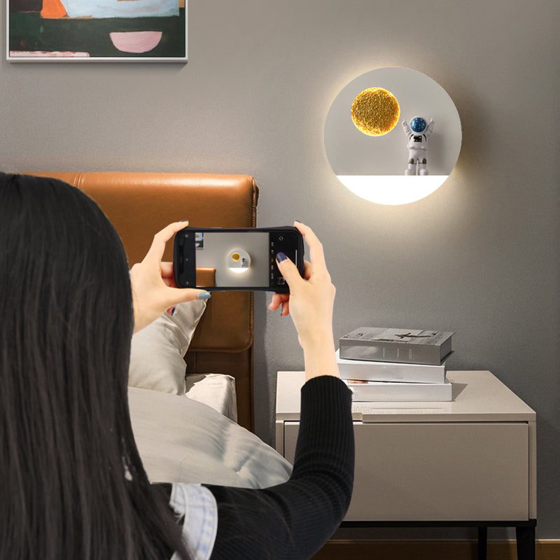 Modern Style Geometry Shape Wall Sconce Metal 1 Light Sconce Lighting for Bedroom