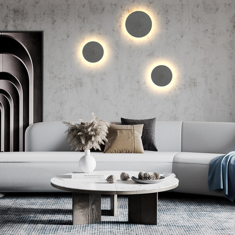 Concrete Circular Wall Sconce Simplicity Living Room LED Wall Lamp