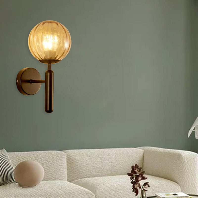 Modern Style Ball Wall Mounted Lamps Glass 1 Light Wall Sconces