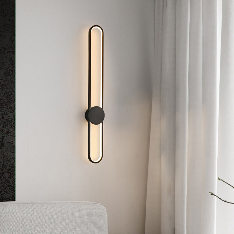 Nordic Style Brass Wall Light Linear Single Light LED Wall Sconce for Living Room