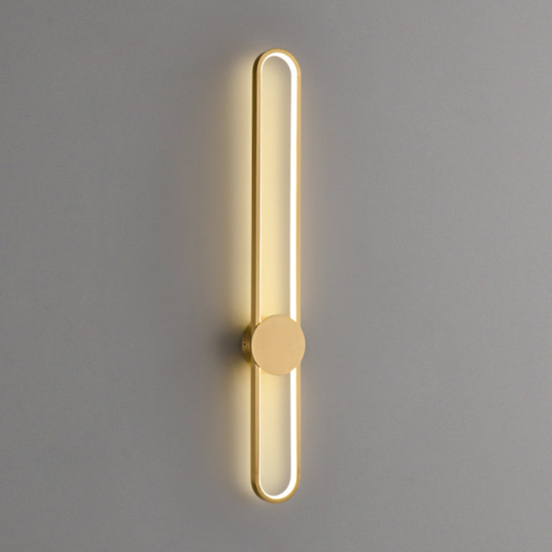 Nordic Style Brass Wall Light Linear Single Light LED Wall Sconce for Living Room