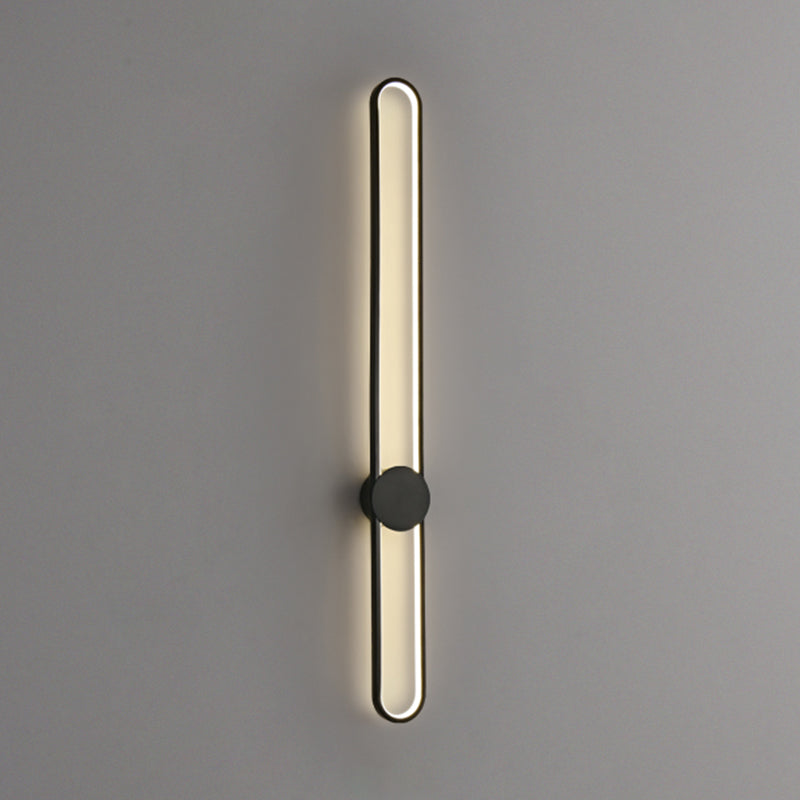 Nordic Style Brass Wall Light Linear Single Light LED Wall Sconce for Living Room