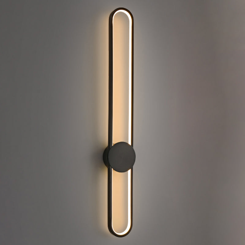 Nordic Style Brass Wall Light Linear Single Light LED Wall Sconce for Living Room