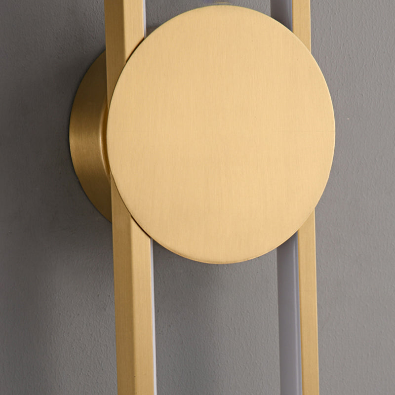 Nordic Style Brass Wall Light Linear Single Light LED Wall Sconce for Living Room