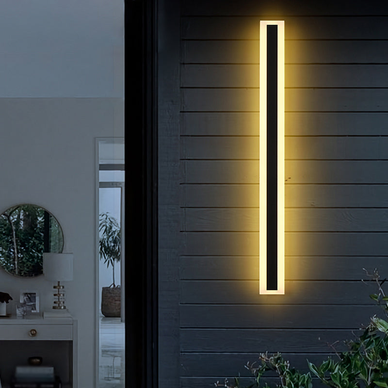 Sombra lineal Maledina de metal Distone moderno de estilo 1 luces de montaje de pared lámpara en negro