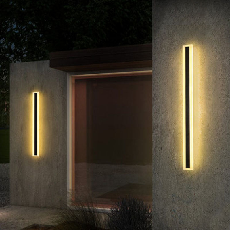 Sombra lineal Maledina de metal Distone moderno de estilo 1 luces de montaje de pared lámpara en negro