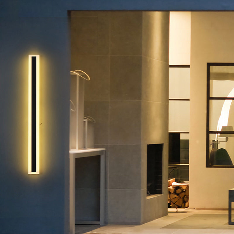 Sombra lineal Maledina de metal Distone moderno de estilo 1 luces de montaje de pared lámpara en negro